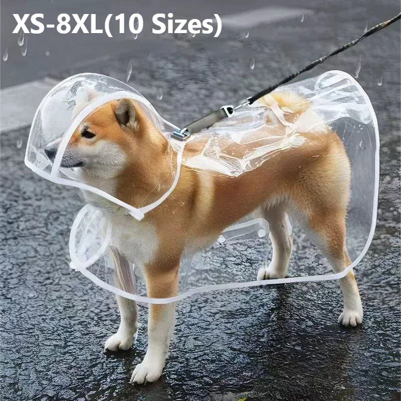 Dog Raincoat - Impermeable para Mascotas XS-8XL, Chubasquero Transparente