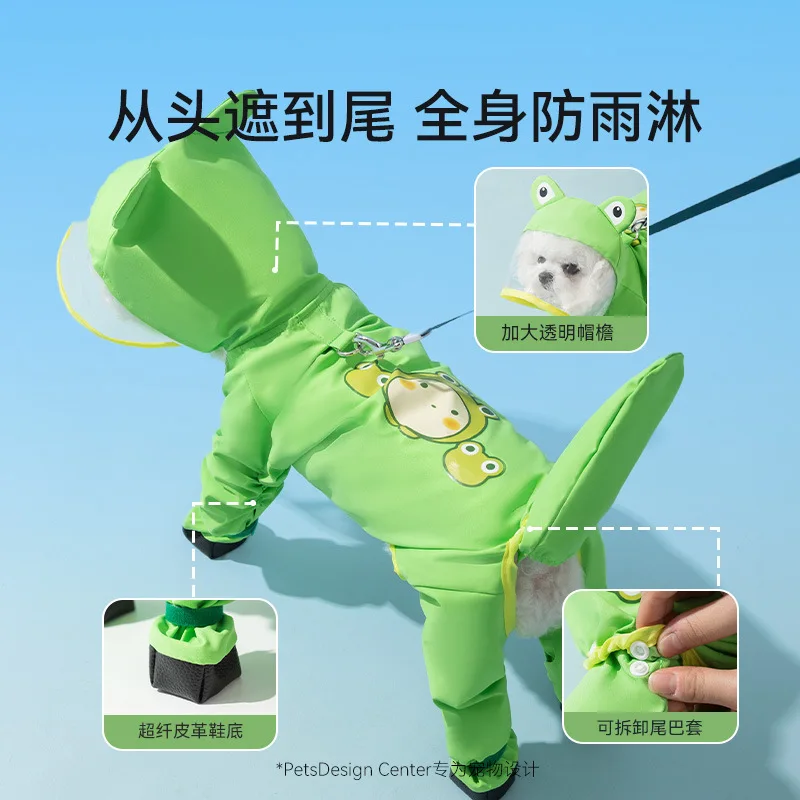 Poncho para cachorros con pies - Dog Raincoat reseña y precio